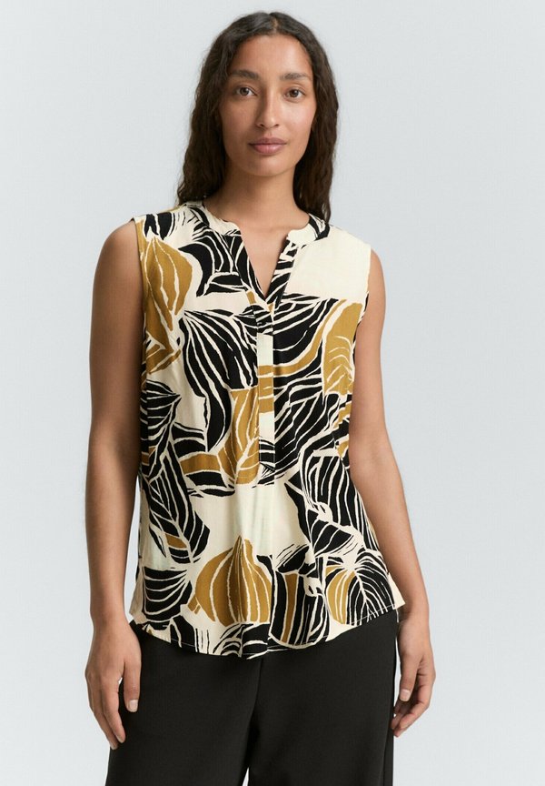 MIT MUSTER - Top - neutral cut leaves design