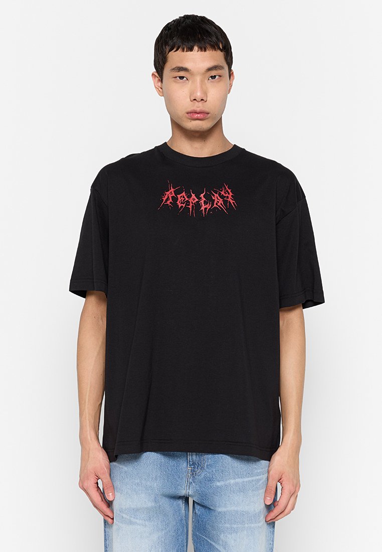 Replay T-shirt print zwart Replay T-shirt print zwart