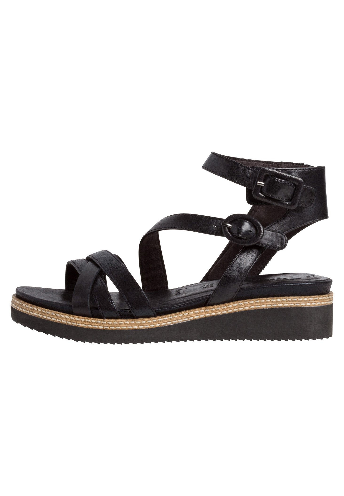 Tamaris Sandalen met enkelbandjes - black/metallic/Zwart - Zalando.nl