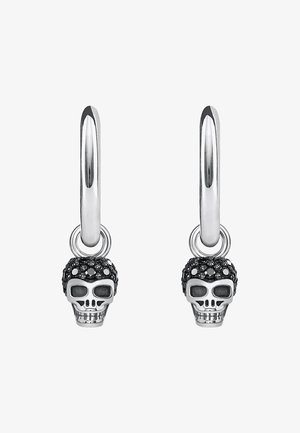THOMAS SABO CREOLEN TOTENKOPF - Ohrringe - silver-coloured/black