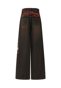 Ed Hardy DEATH BEFORE DISHONOR XTRA  - Flared jeans - black