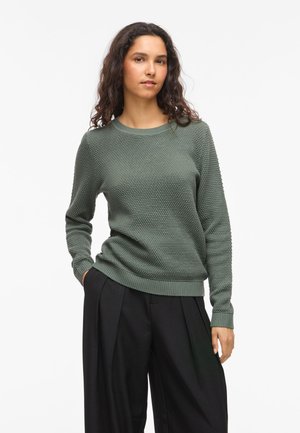 VILA, VIDALO O-NECK L/S - NOOS - Strickpullover - laurel wreath