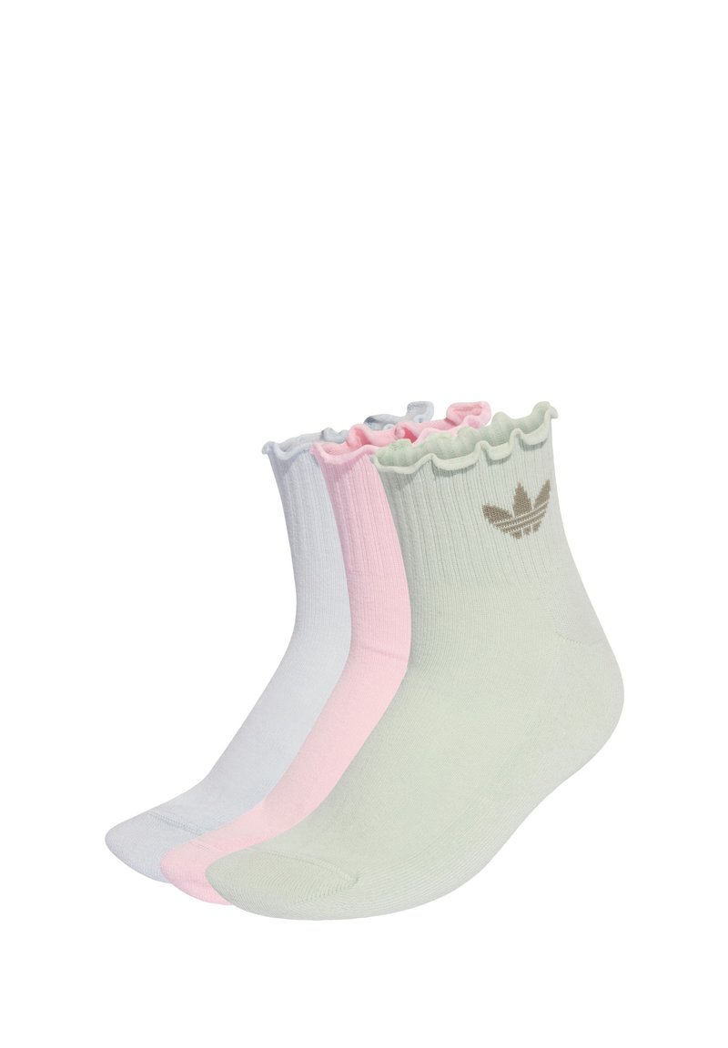 adidas Originals RUFFLE 3 PAIRS - Socks - clear pink linen green halo ...