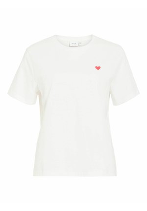 VILA, Short-Sleeved VIVORA Round neck - Lihtne T-särk - snow white