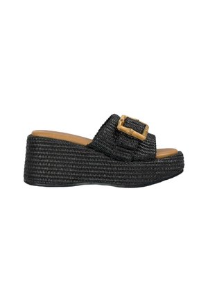 Heeled mules - black