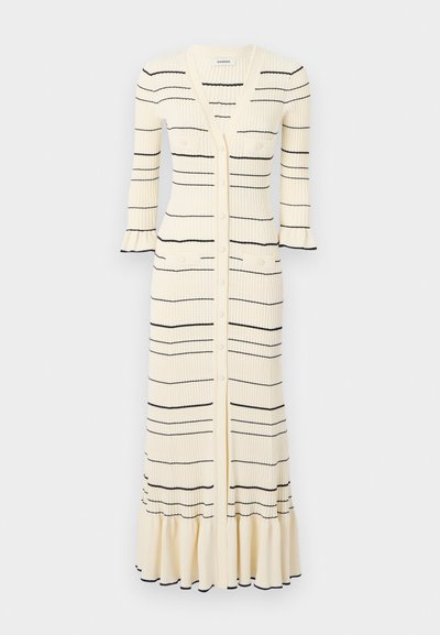 sandro ROBE FRILL POIGNET RAYURES - Freizeitkleid - ecru