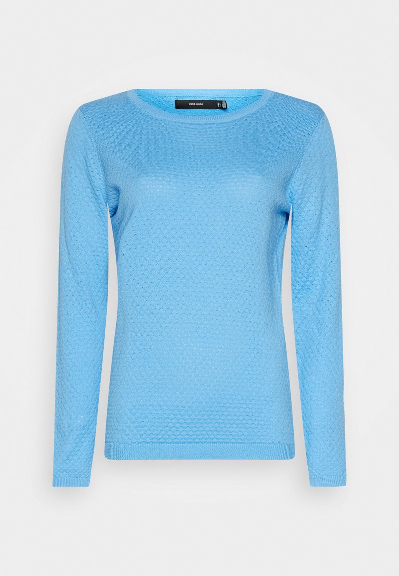 Vero Moda VMCARE STRUCTURE O-NECK - Strickpullover - little boy blue ...