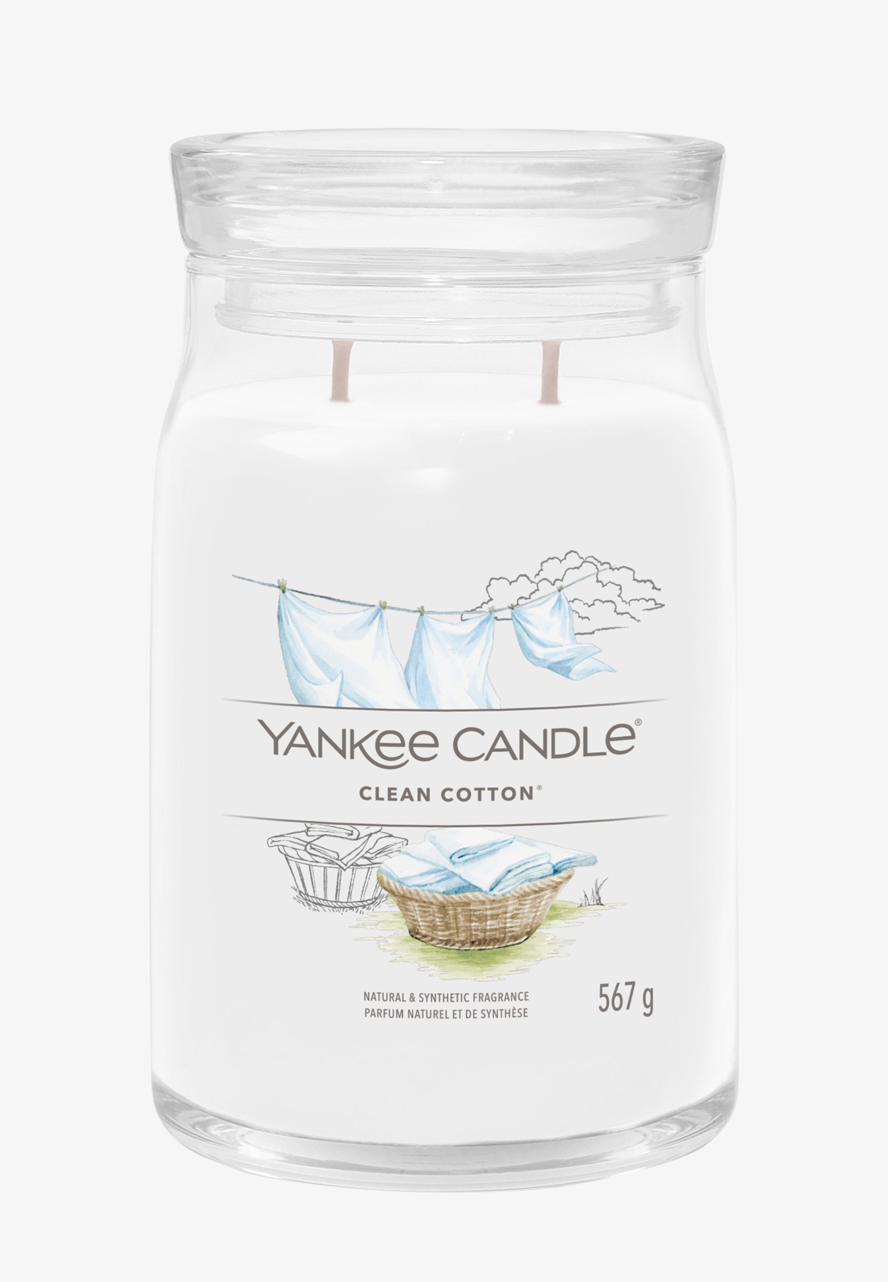 Yankee Candle SIGNATURE LARGE JAR CLEAN COTTON - Duftkerze - white/nicht definiert
