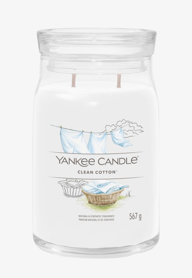 Yankee Candle SIGNATURE LARGE JAR CLEAN COTTON - Duftkerze - white