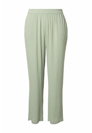 Ulla Popken, WAIST CREPE  - Pantaloni - light moss green