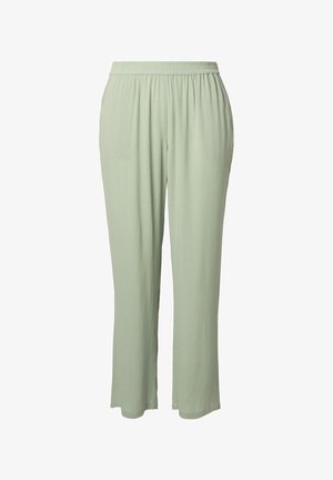 Ulla Popken, WAIST CREPE - Pantaloni - light moss green