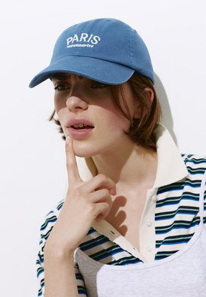 PULL&BEAR, EMBROIDERED PARIS - CAP - Casquette - blue
