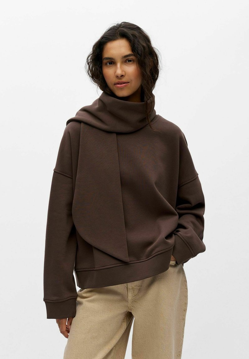 Object JUMPER SCARF DETAIL - Sweatshirt - seal brown