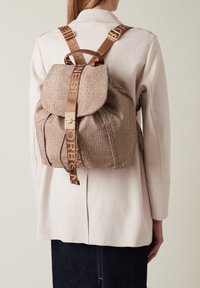 Borbonese FOLD MEDIUM - Backpack - beige marrone