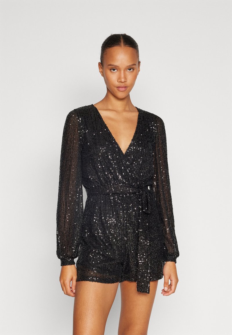 ONLY ONLEMINE SEQUIN PLAYSUIT Jumpsuit black/schwarz Zalando.de