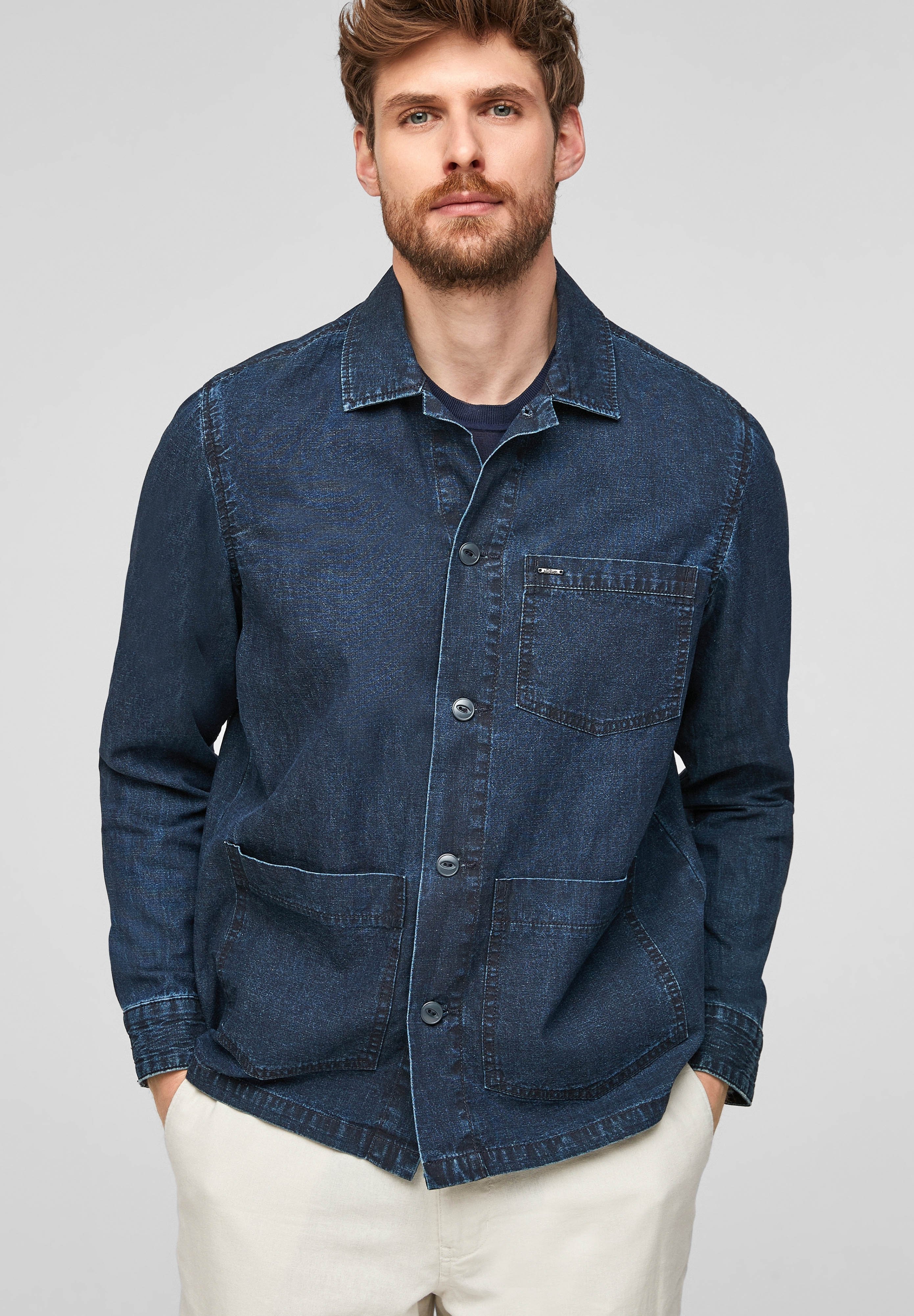 s.Oliver BLACK LABEL Giacca di jeans - dark blue/délavé - Zalando.it