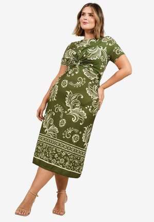 Lipsy PLUS SIZE FIT MIXED UNDERBUST  - Vestido ligero - khaki green