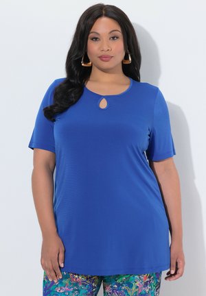 KEYHOLE A-LINIE RUNDHALS HALBARM - T-shirt basique - azure