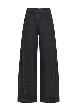 Deha, WIDE-LEG DENIM TROUSERS - TROUSERS - Wide leg - black