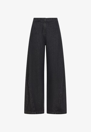 Deha, WIDE-LEG DENIM TROUSERS - TROUSERS - Wide Leg - black