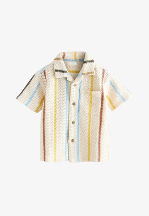 Next, REGULAR FIT - SHORT SLEEVE REVERE COLLAR - Pluus - ecru striped