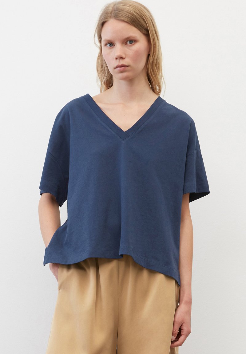 Marc O'Polo DENIM SHORTSLEEVE - T-Shirt basic - inky night/dunkelblau ...