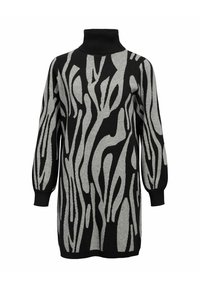 OBJRAY ROLL NECK - Strickkleid - black