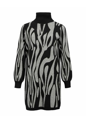 Object OBJRAY ROLL NECK - Stickad klänning - black