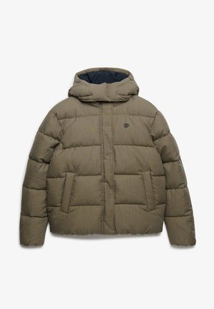 Superdry & Co, SUPERDRY PREMIUM HOODED CHECK PUFFER JACKET.. - Winterjas - brown heritage check