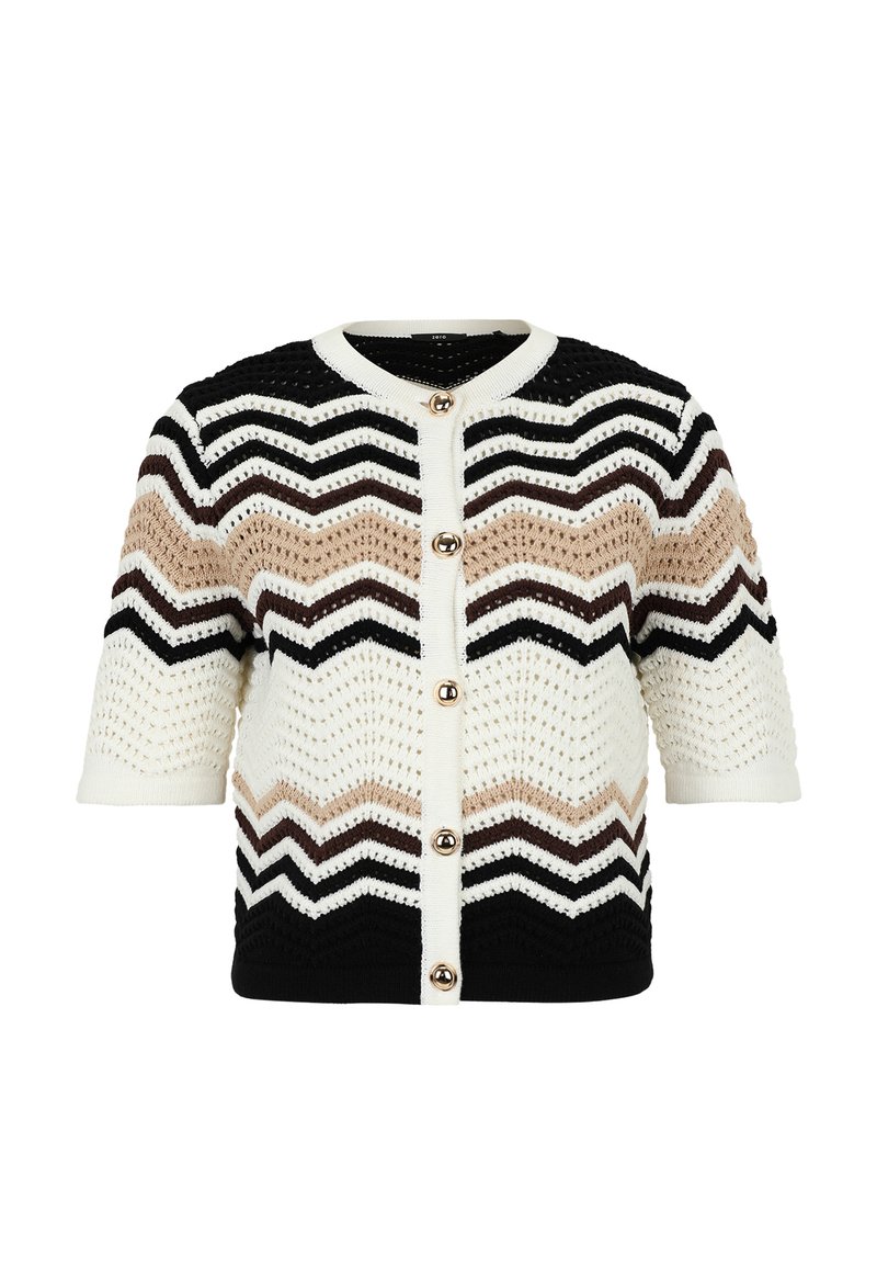 zero Strickjacke patch creamblack/braun Zalando