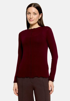 Cartoon, CARTOON MIT KRAGEN LANGARM-SHIRT - T-shirt à manches longues - dark aubergine