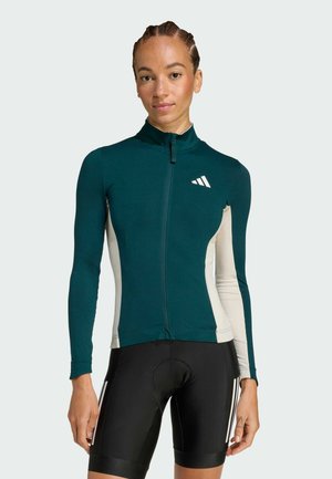 adidas Performance TEMPO 3-STRIPES LONGSLEEVE - Cycling Jersey - green   alumina