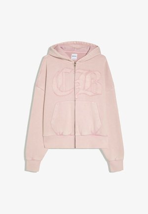 Bershka, EMBROIDERED JACKET. - Sweat zippé - light pink