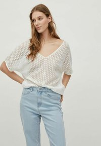 VILA MIT KURZEN ÄRMELN  - T-shirt basic - cloud dancer
