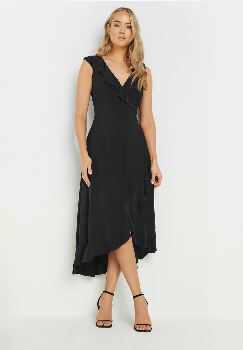 Long Tall Sally WRAP FRILL - Vapaa-ajan mekko - black