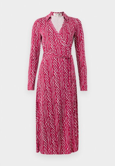 Diane von Furstenberg ABIGAL WRAP DRESS WITH CUFF - Maxi šaty - dark red