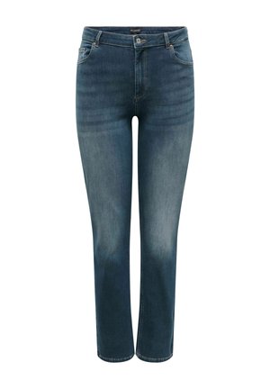 ONLY Carmakoma, STRAIGHT FIT JEANS CARWILLY HIGH WAIST STRAIGHT FIT JEANS - Jeans fuselé - dark blue denim