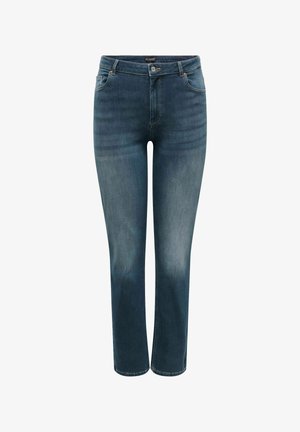 ONLY Carmakoma, STRAIGHT FIT JEANS CARWILLY HIGH WAIST STRAIGHT FIT JEANS - Jeans Tapered Fit - dark blue denim