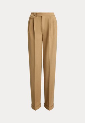 Lauren Ralph Lauren, PINSTRIPE PLEATED TWILL STRAIGHT PANT - Pantalon classique - tan