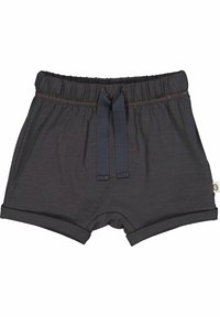 Tmavě šedé šortky z měkké tkaniny s elastickým pasem a šňůrkou na stažení. Krajkové nohavice mají hladký finish. Součástí je malá logo visačka.