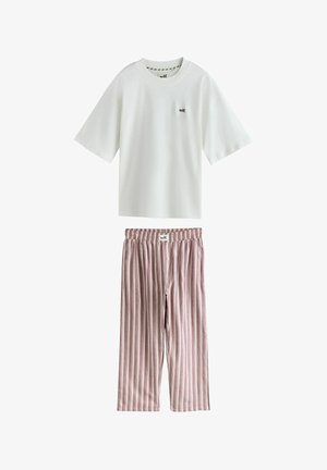 Self., REGULAR FIT - STRIPE SHORT SLEEVE PYJAMAS SET - Pyjama - pink ecru stripe
