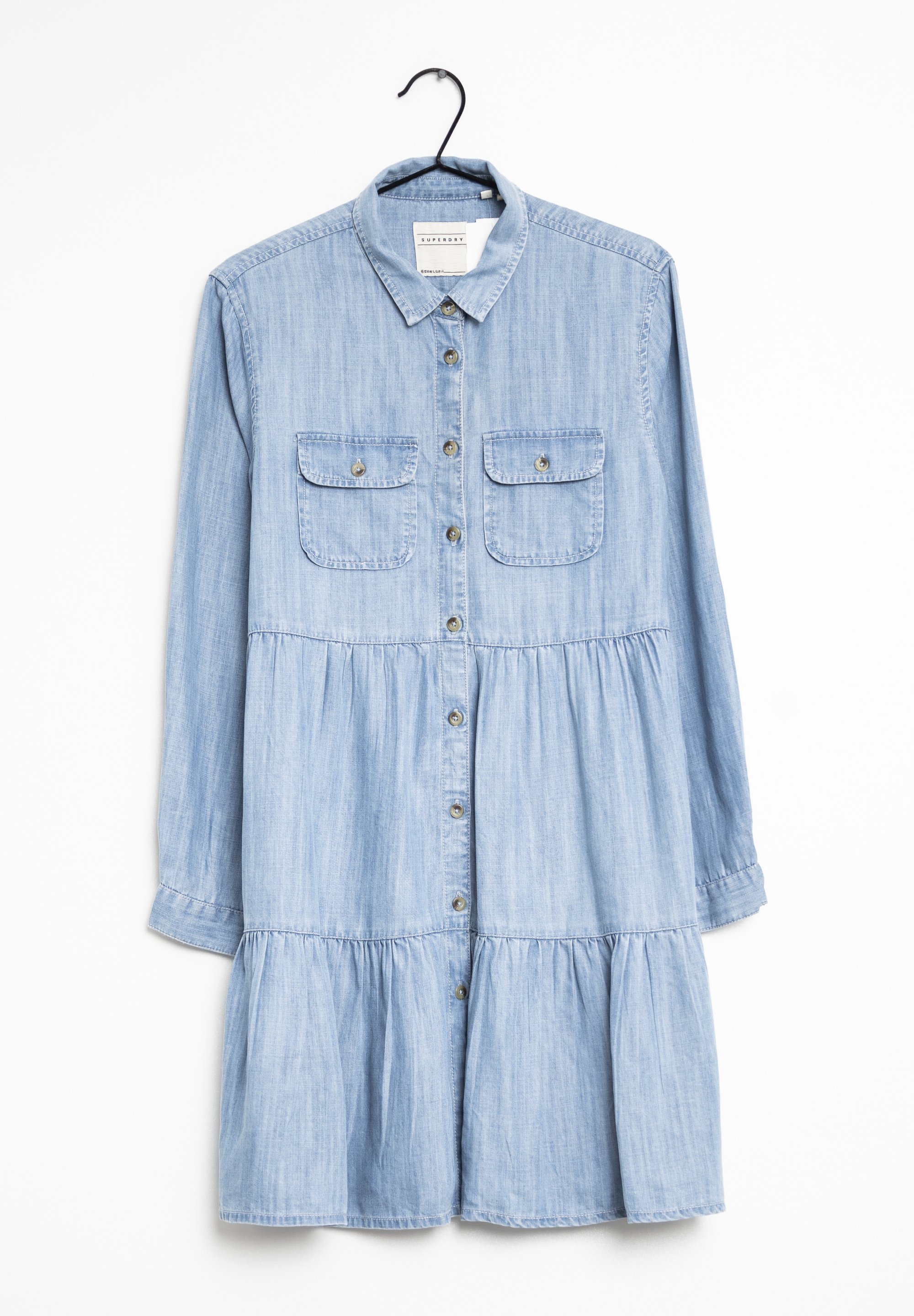 superdry denim shirt dress womens Oversized Denim Shirt Dress in Black Star/Pink