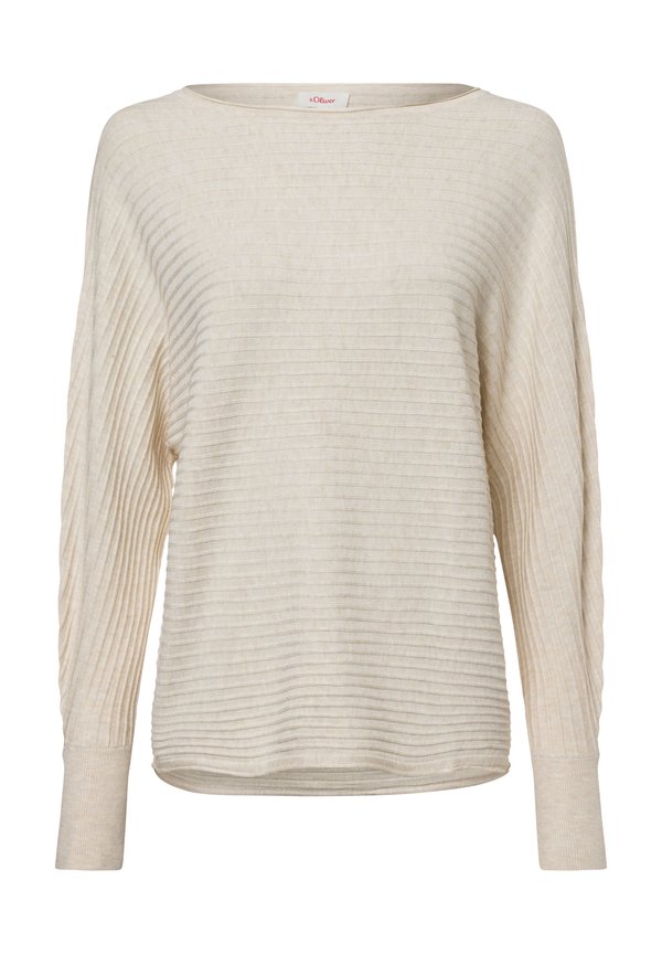 WEICHER AUS MIT FLEDERMAUSÄRMELN - Strickpullover - beige