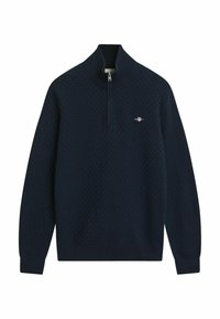 MICRO TEXTURED HALF-ZIP - Jersey de punto - evening blue