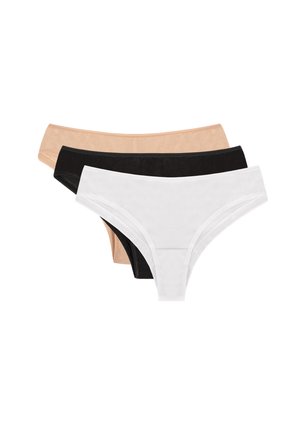 3-PACK - Tanga - beige black white