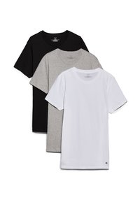 3 PACK T SHIRTS 100% COTTON TEES - Pidžamas augšdaļa - black/white/grey heather