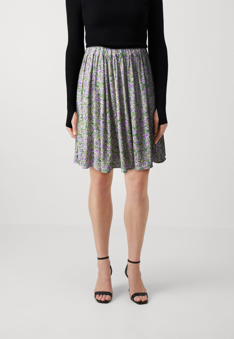 Jupe New Look Taille 16 – Motif Fleuri Multicolore – Viscose – Coupe A Midi