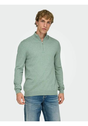 ONSLOUI HALF ZIP NOOS - Strickpullover - iceberg green