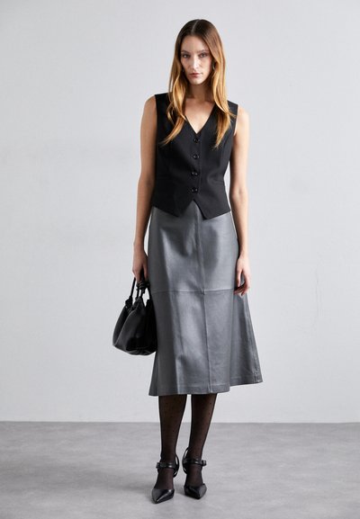 STUDIO ID MIDI SKIRT - Krilo A-kroja - elephant