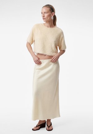 Koton, FRINGE CROP BLOUSE . - Camiseta estampada - beige